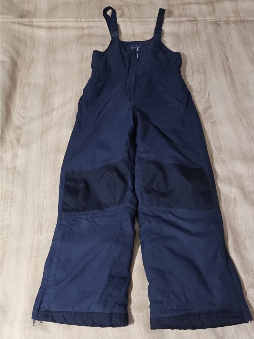 LL Bean Snow Bibbed Navy Blue Insulated Ski Pants Size Youth 10 Boys Girls